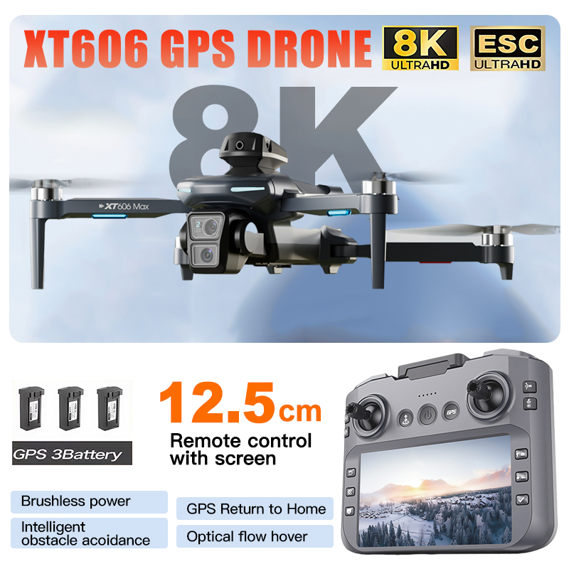 XT606 MAX 3 battery Drone 4k 8 - Drone Surveying review and price