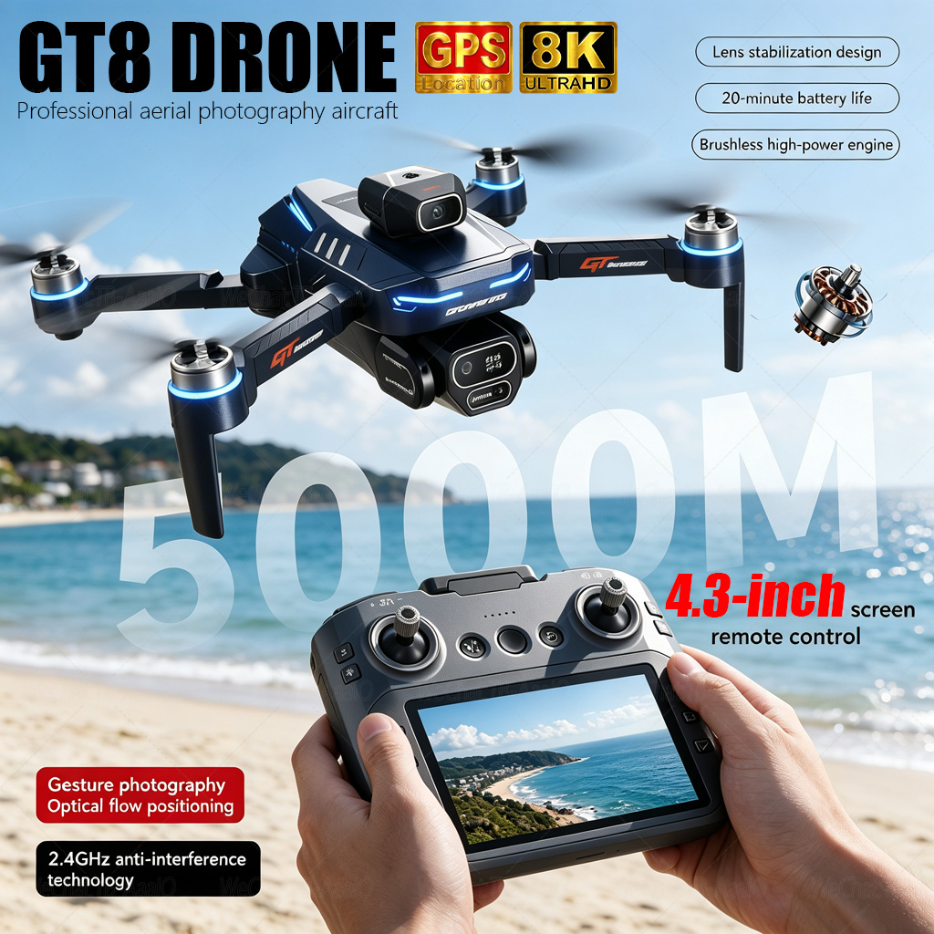 NEW GT8 HD RC Drone 4K Profess - Drone Video Production review and price
